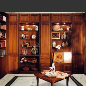modello origine, living, zona giorno, libreria, vetrina, legno
